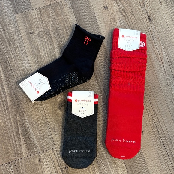 Pure Barre Valentine Grip Socks Set of 3 | Small | NWT - Picture 3 of 13